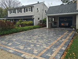 montauk blue sandstone herringbone cambridge driveway walkway